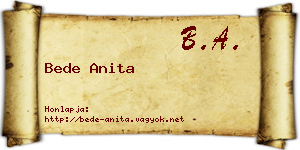 Bede Anita névjegykártya